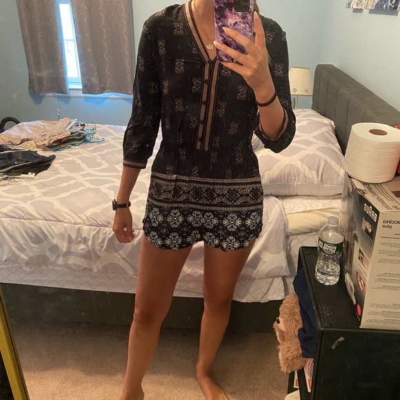 Kendall and Kylie black romper with pink and teal detailing - Picture 4 of 5